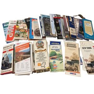 Lot of 70 Vintage 1960s-90s US States Road Maps Travel Parks AAA OIL & GAS